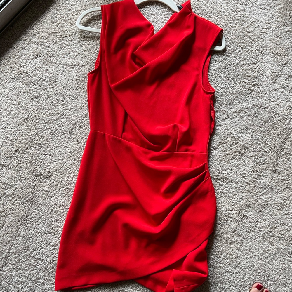 Zara Elegant Red Sleeveless Dress